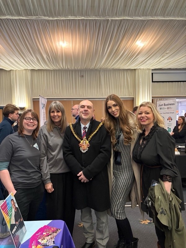 YMCA employees pictured with Wolverhampton Mayor