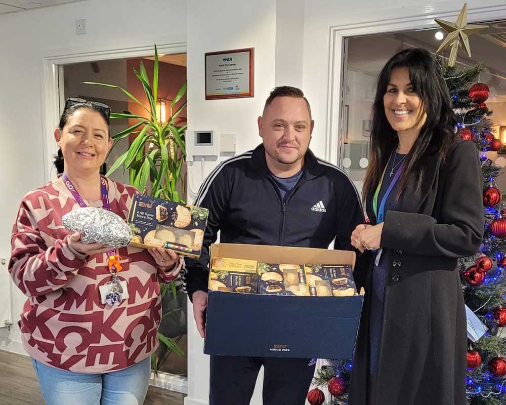 Christmas donations to YMCA City Gateway from Shaw Trust
