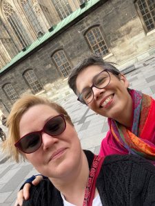 Two female YMCA colleagues enjoying Vienna at Unify Conference